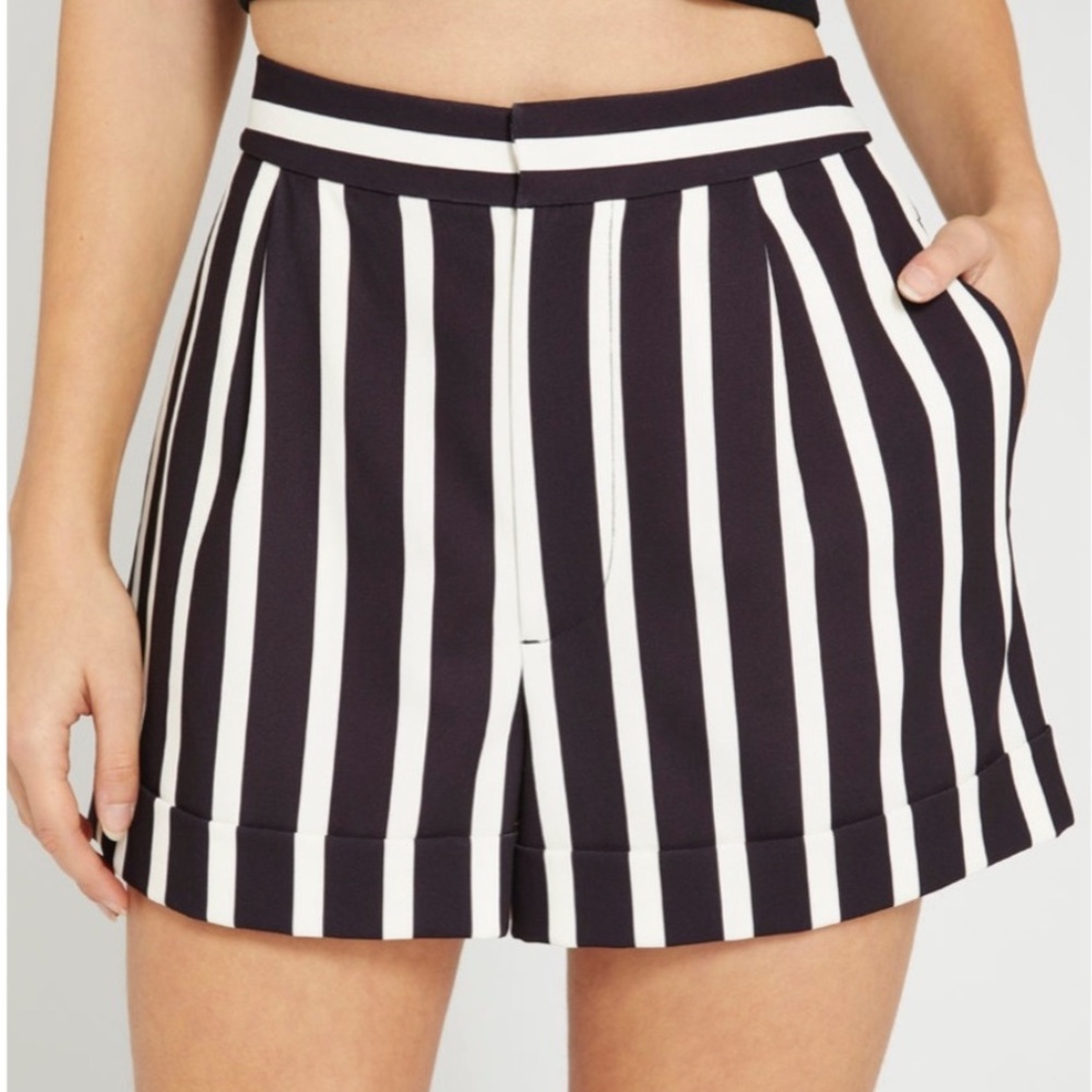 Alice + Olivia Moondust Black & White Shorts